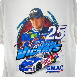 VTG Chase Authentics SIGNED Brian Vickers 25 GMAC NASCAR Tee SZ L NWOT Licensed
